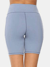 Plus Size Women Dry Quickly Solid Color Biker Sport Shorts With Pocket
